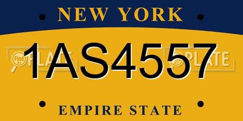 1AS4557 New York License Plate