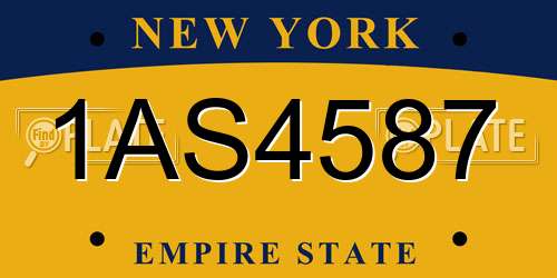 1AS4587 New York License Plate
