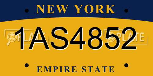 1AS4852 New York License Plate