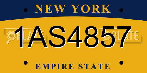 1AS4857 New York License Plate