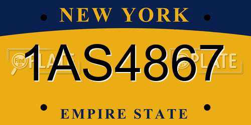 1AS4867 New York License Plate