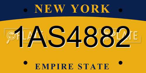 1AS4882 New York License Plate