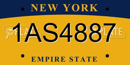 1AS4887 New York License Plate