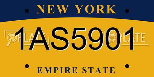 1AS5901 New York License Plate