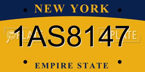 1AS8147 New York License Plate