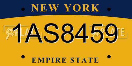 1AS8459 New York License Plate