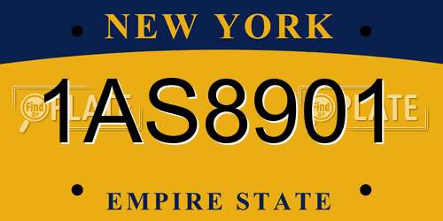 1AS8901 New York License Plate