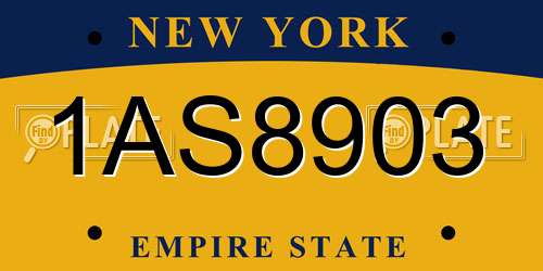 1AS8903 New York License Plate