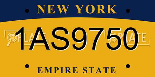 1AS9750 New York License Plate