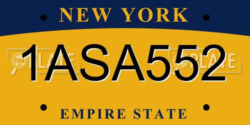 1ASA552 New York License Plate