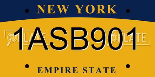 1ASB901 New York License Plate