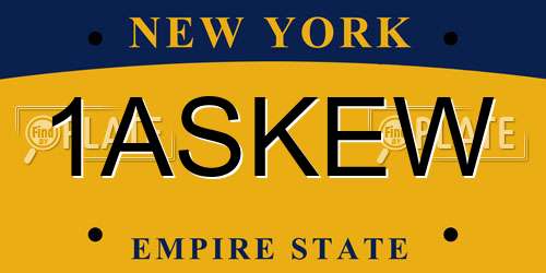 1ASKEW New York License Plate