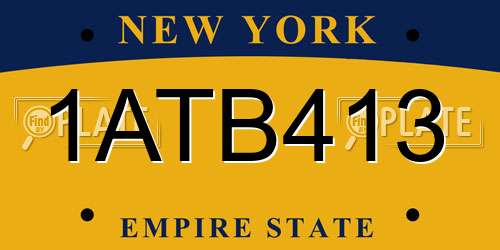 1ATB413 New York License Plate