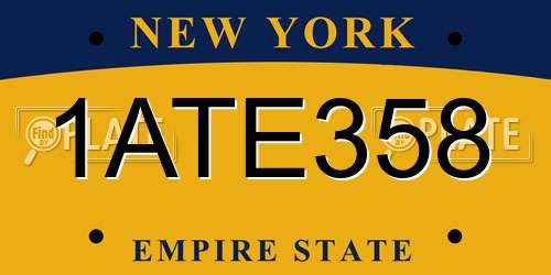 1ATE358 New York License Plate