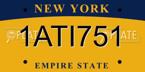1ATI751 New York License Plate