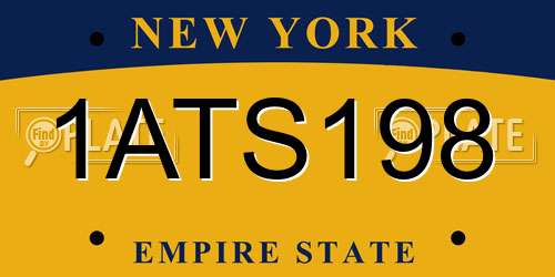 1ATS198 New York License Plate