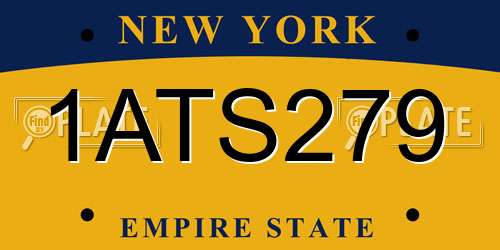 1ATS279 New York License Plate