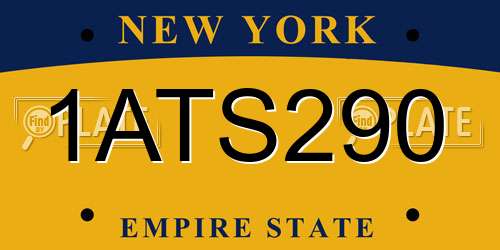 1ATS290 New York License Plate