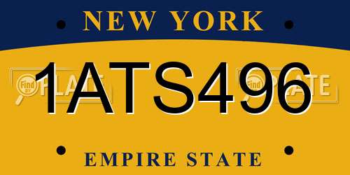 1ATS496 New York License Plate