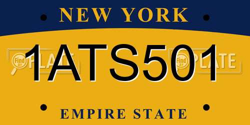 1ATS501 New York License Plate