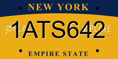 1ATS642 New York License Plate