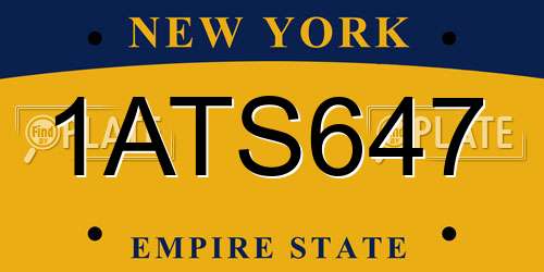 1ATS647 New York License Plate