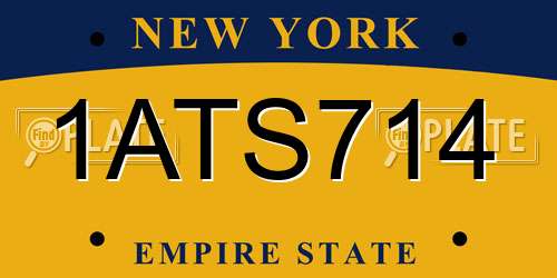 1ATS714 New York License Plate