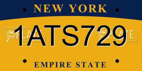 1ATS729 New York License Plate