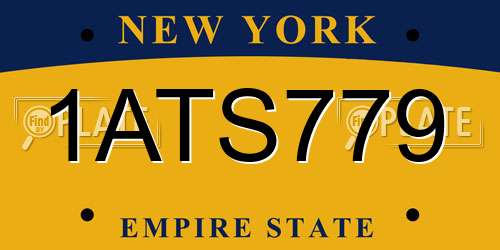 1ATS779 New York License Plate