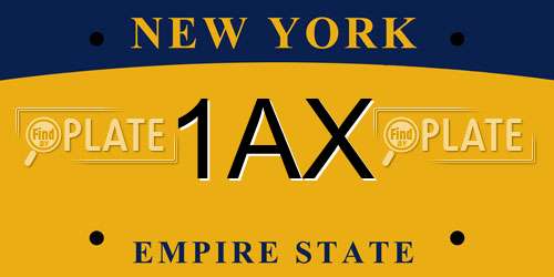 1AX New York License Plate