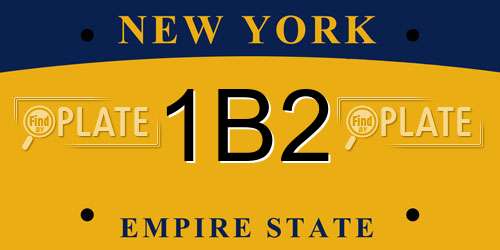 1B2 New York License Plate