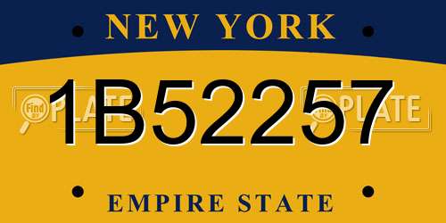 1B52257 New York License Plate