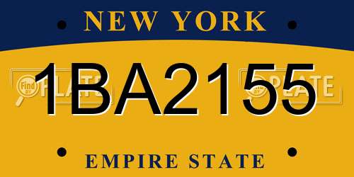 1BA2155 New York License Plate