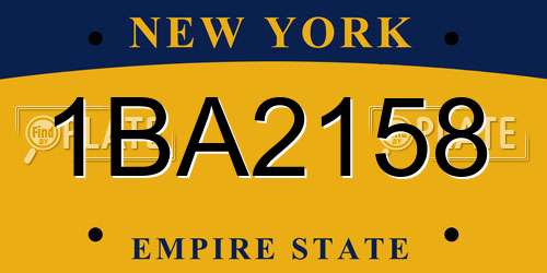 1BA2158 New York License Plate