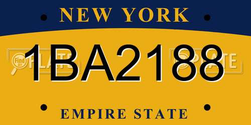 1BA2188 New York License Plate