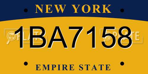 1BA7158 New York License Plate