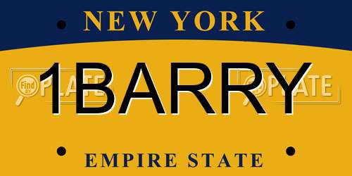 1BARRY New York License Plate