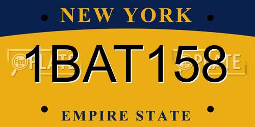 1BAT158 New York License Plate