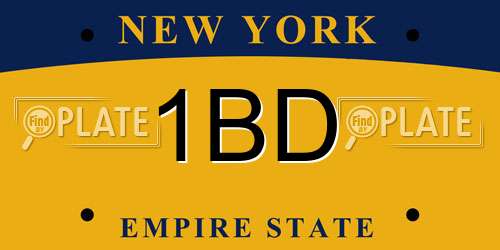 1BD New York License Plate