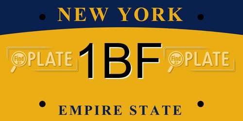 1BF New York License Plate
