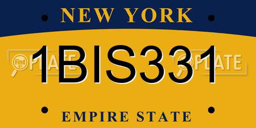 1BIS331 New York License Plate