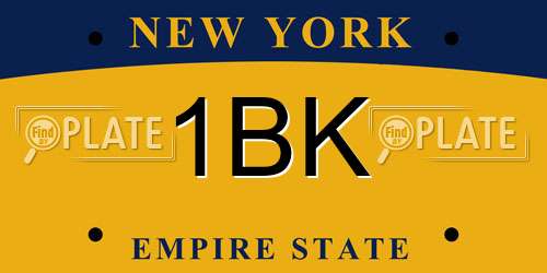 1BK New York License Plate