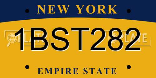 1BST282 New York License Plate