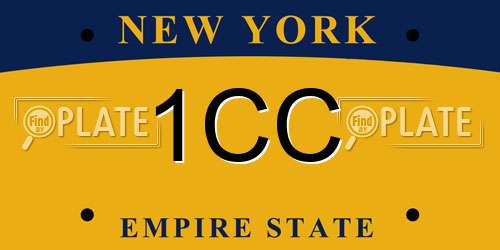 1CC New York License Plate