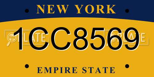 1CC8569 New York License Plate