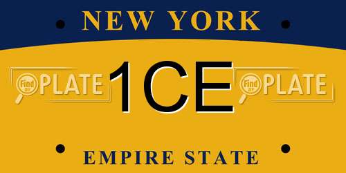 1CE New York License Plate
