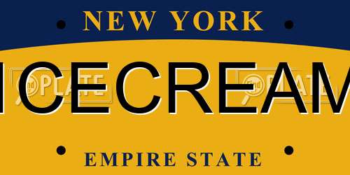 1CECREAM New York License Plate