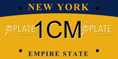 1CM New York License Plate