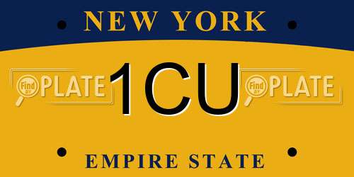 1CU New York License Plate