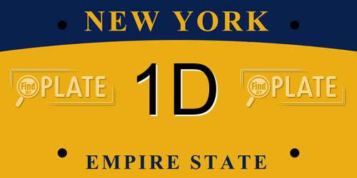 1D New York License Plate